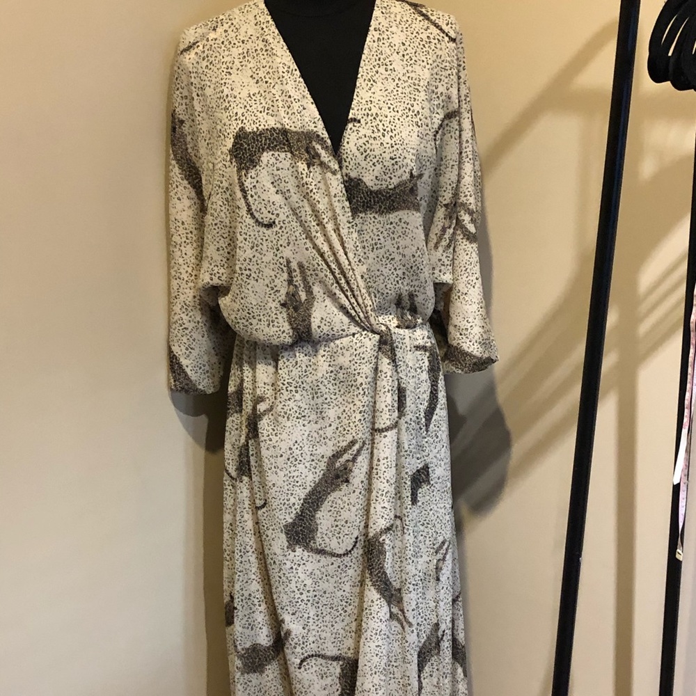 Maxi length tiger/leopard dress